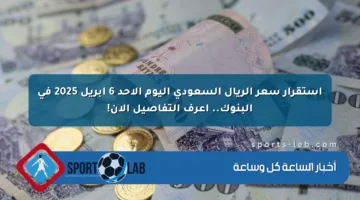 استقرار سعر الريال السعودي اليوم الأحد 6 أبريل 2025 في البنوك.. اعرف التفاصيل الآن!